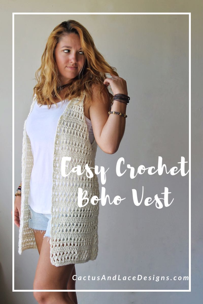 Crochet Boho Vest Pattern~ Cactus And Lace Designs