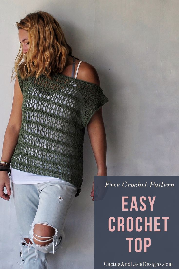Easy Crochet Top~ The Ivy Tee~ Free Pattern - Cactus & Lace Designs