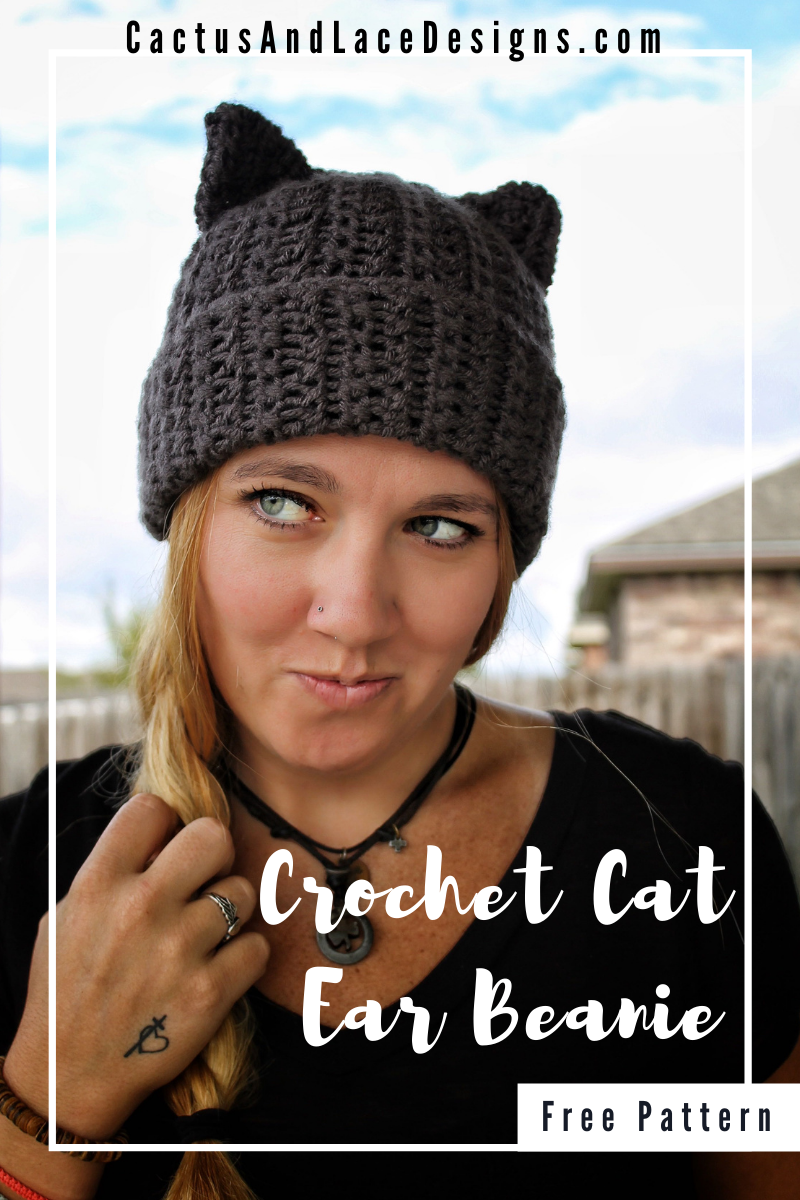 cristiandad salado suéter Cat Ear Beanie ~ The Binx Kitty Hat~ Free Pattern Cactus & Lace Designs